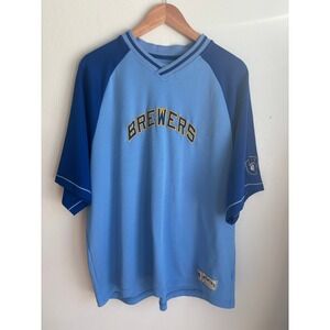 Majestic Cooperstown Collection Milwaukee Brewers Jersey XL Powder Blue MCL8